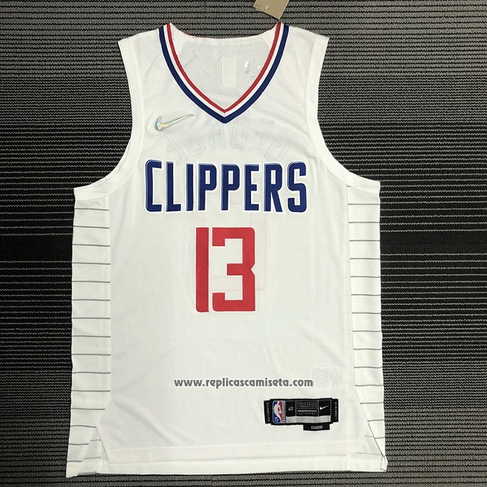 Camiseta Los Angeles Clippers Paul George #13 Association 2020-21 Autentico Blanco